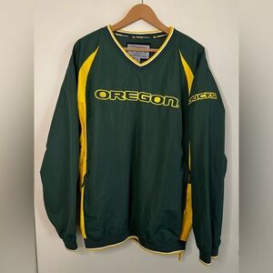 Vintage Colosseum Oregon Ducks Green Yellow Pullover Windbreaker Jacket XL